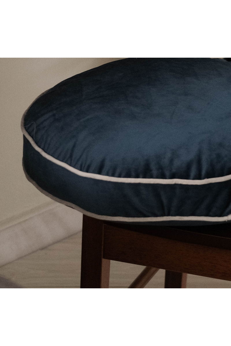 Macaron Midnight Blue Velvet Cushion Dia45cm