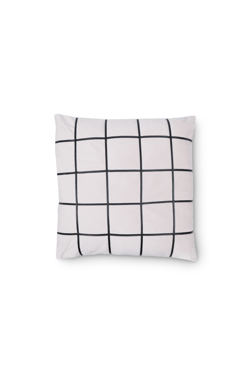 Checkered Grid Rhinestone Cushion 45x45