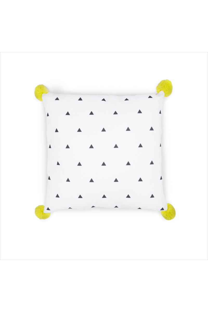 Cotty Pom-Poms Triangle White Cushion 45x45 (Markdown)