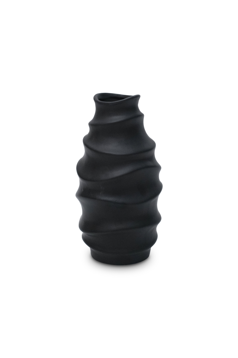 Lana Twisted Black Large Vase