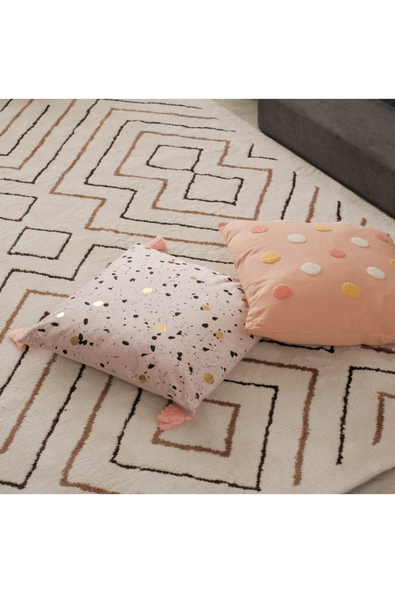 Tabitha Pink Velvet Cushion with Tassels 45x45