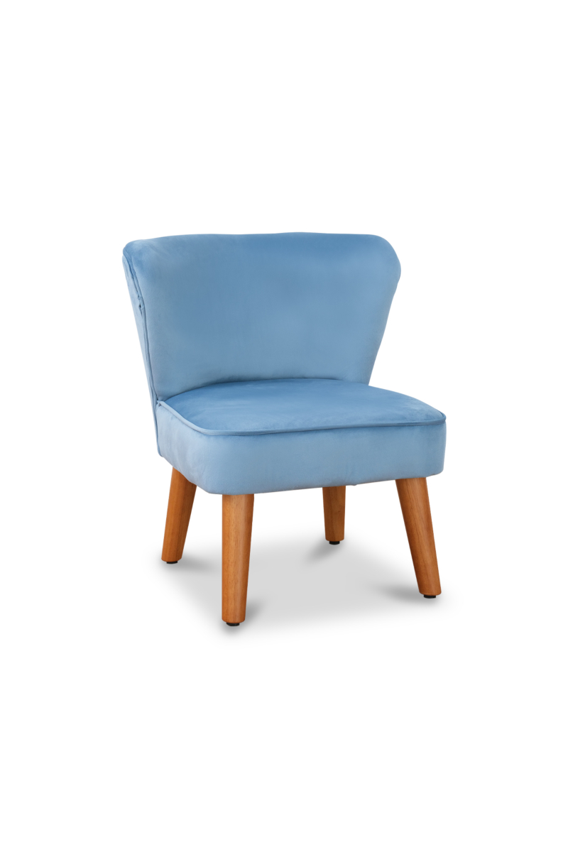 Ellen Kids Cornflower Blue Velvet Chair (Markdown)