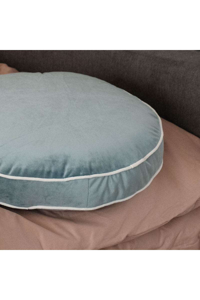 Macaron Misty Teal Velvet Cushion Dia45cm