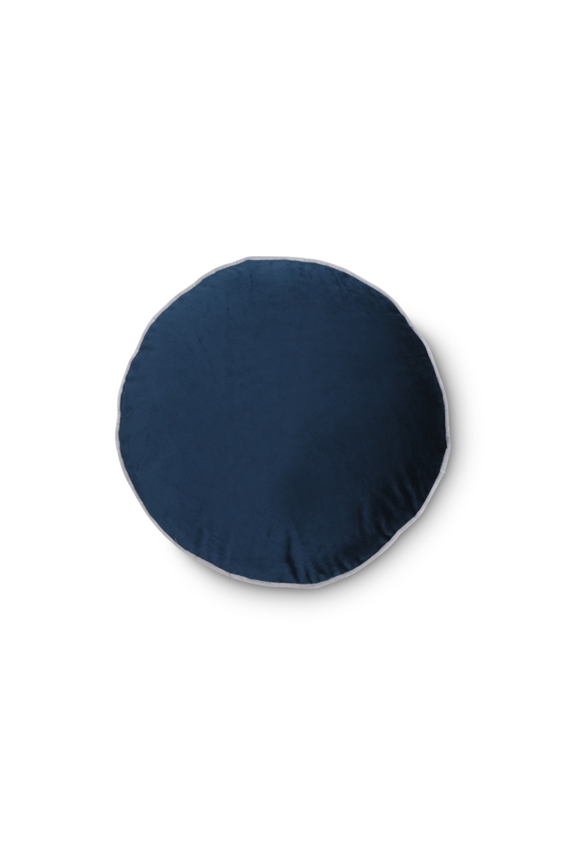 Macaron Midnight Blue Velvet Cushion Dia45cm