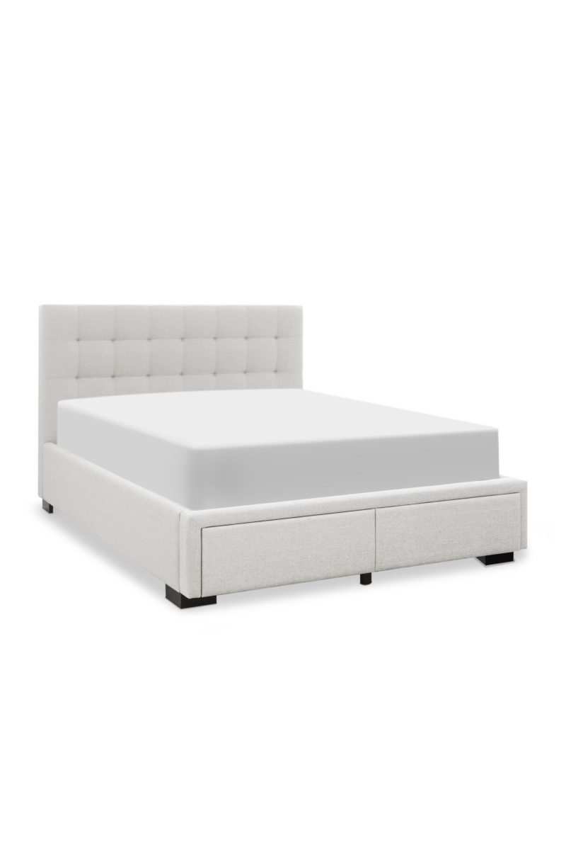 Lillian Stone Grey Queen Bed with 2 Drawers