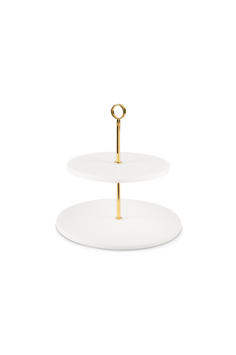 Marble 2 Tier Round Cake Stand (Markdown)