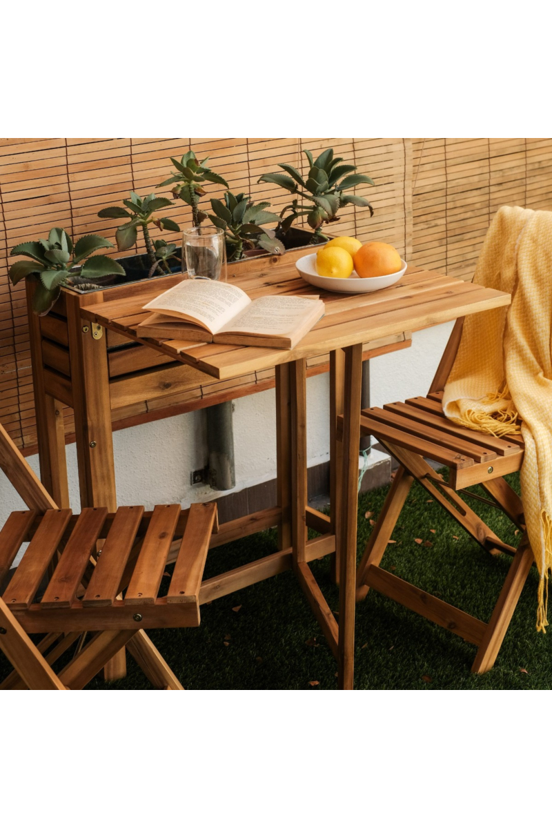 Freesia Outdoor Folding Table with Flower Box