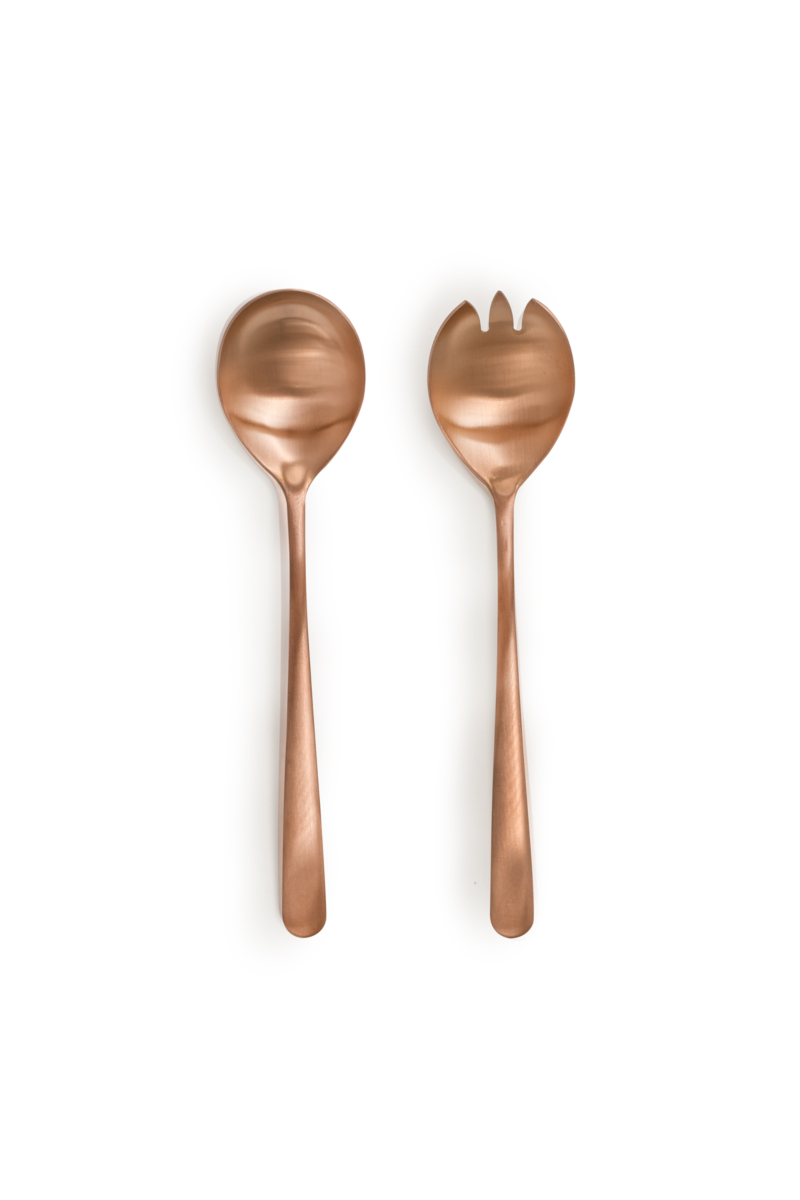 Thea Matt Rose Gold Salad Fork & Spoon Set