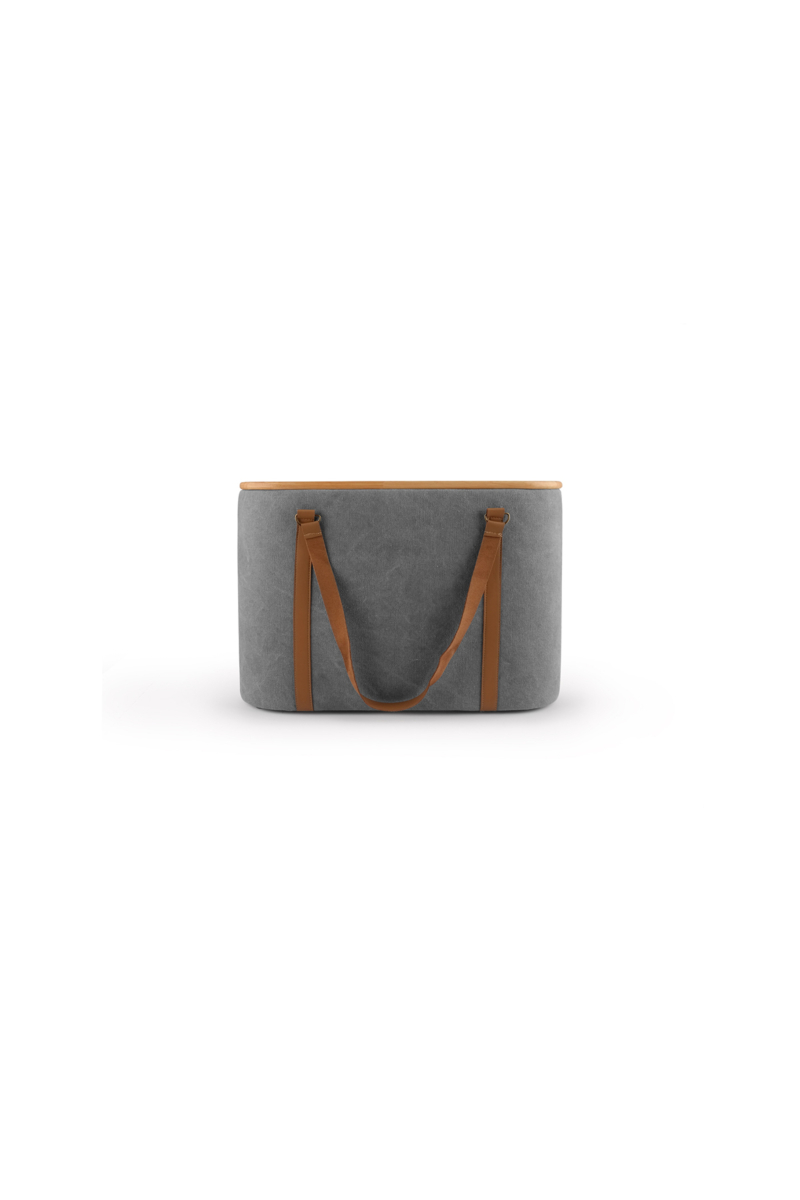 Mason Stone Storage Stool with Leather Strap Small (Markdown)