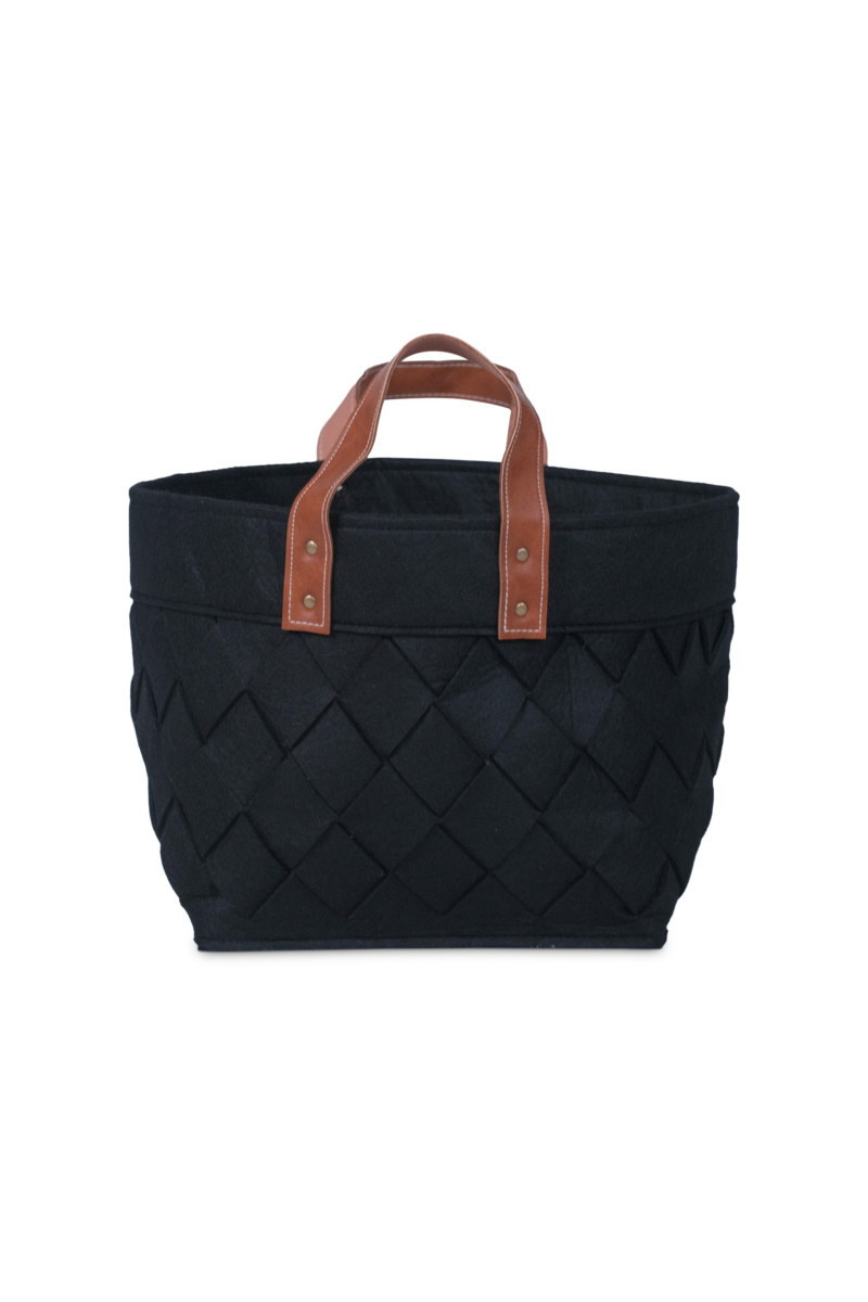 Hagen Black Felt Basket