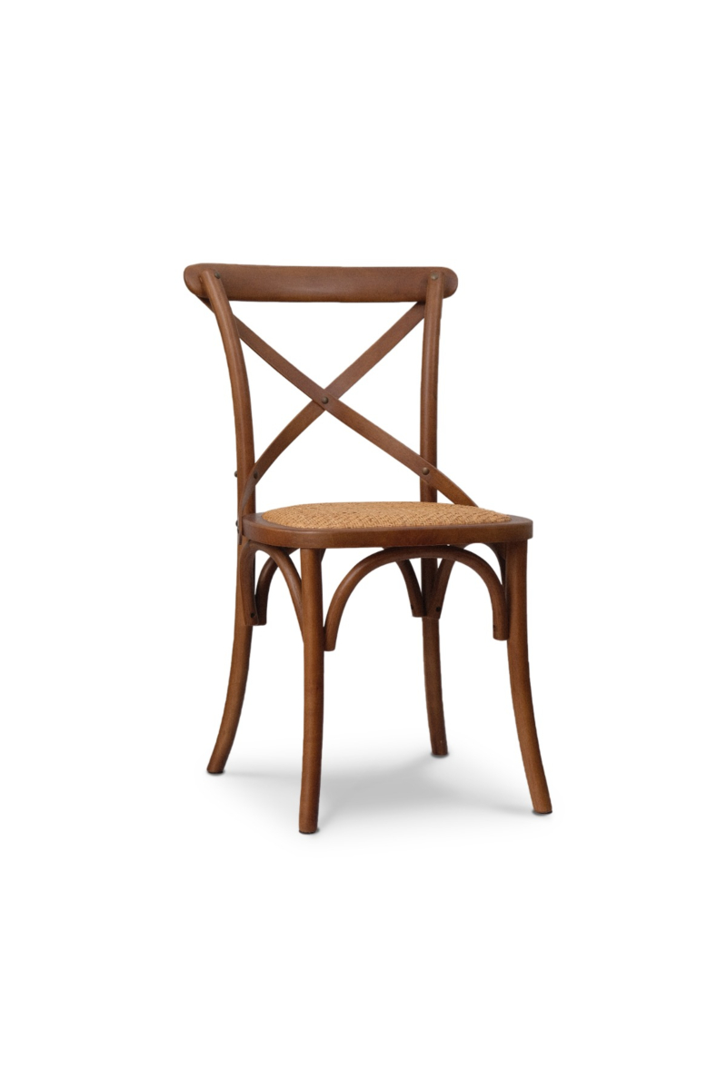 Cross Back Café Chair Brown