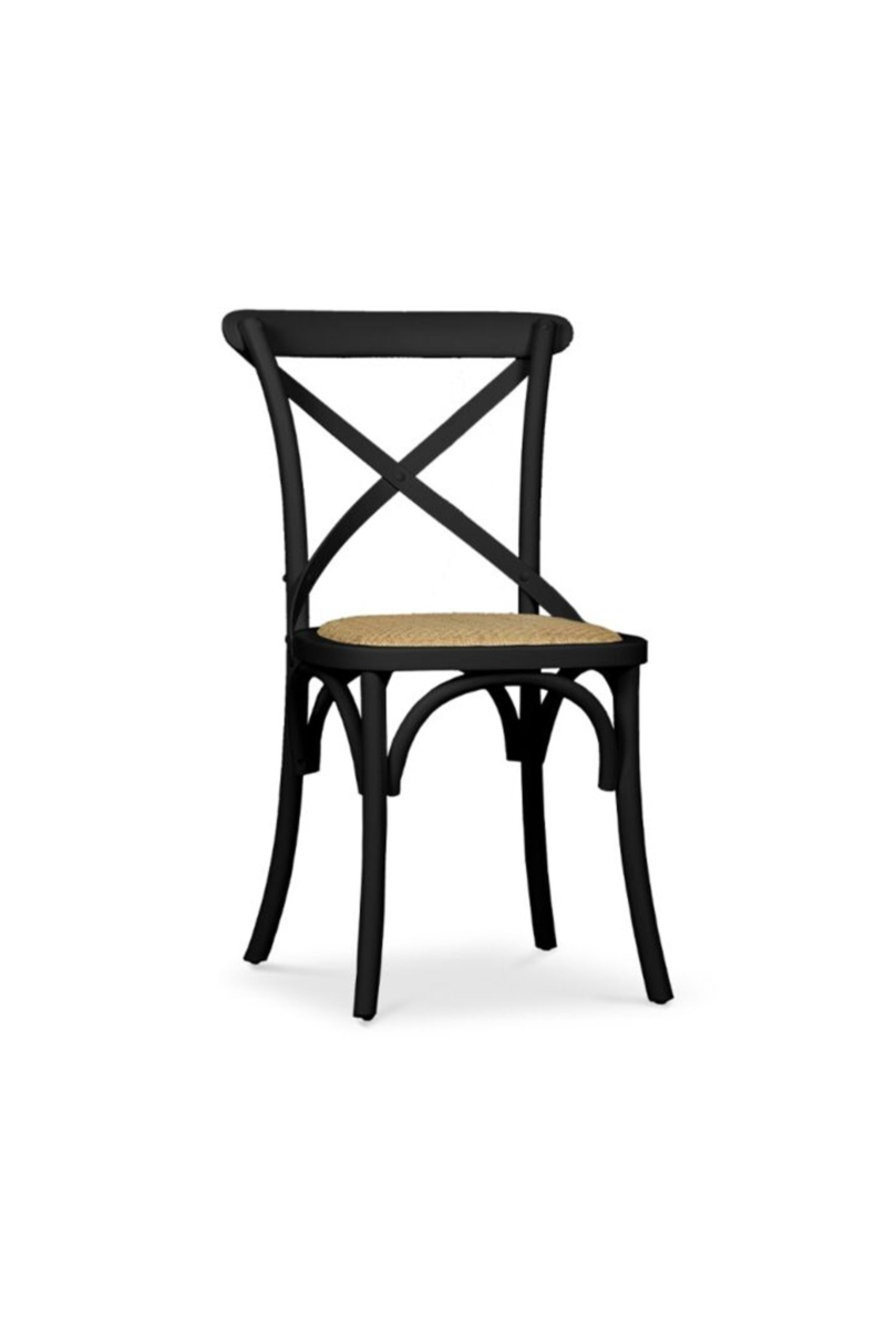 Cross Back Café Chair Rustic Ebony