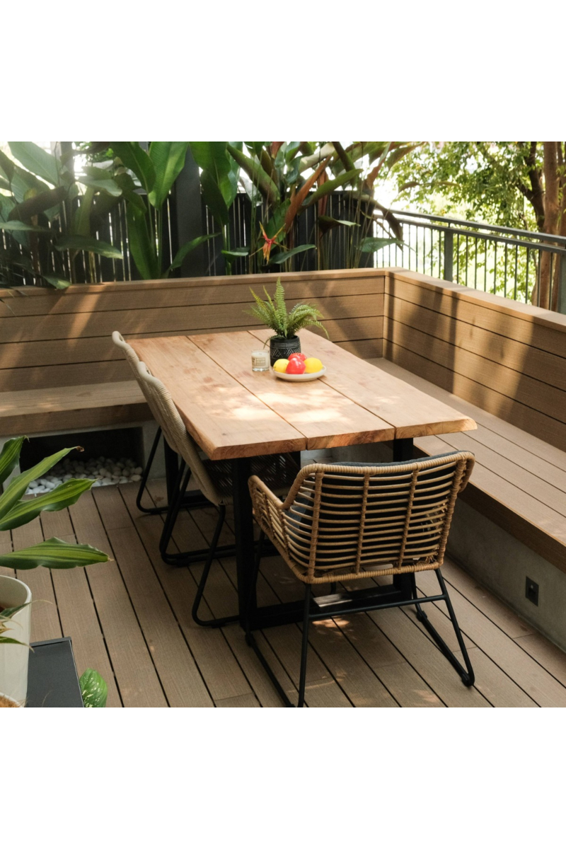 Stellan Outdoor Live Edge Solid Teak Table 180cm