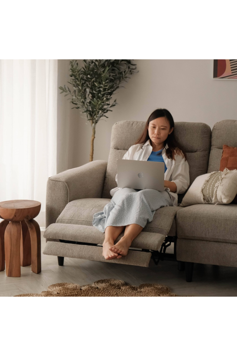 Linus Stone Grey Left Sectional Reclining Sofa