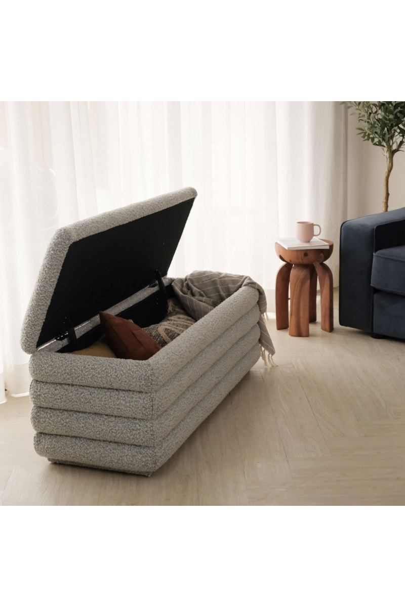 Khloe Cloud Grey Storage Bench