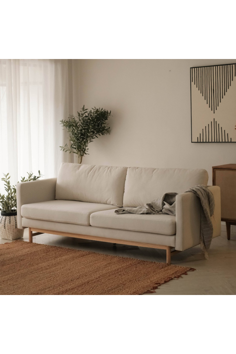 Aki Light Beige 3 Seater Sofa