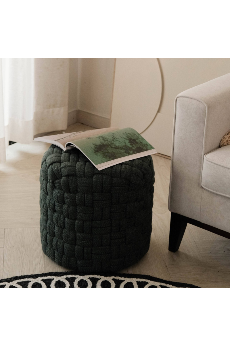 Reya Weave Hunter Green Stool