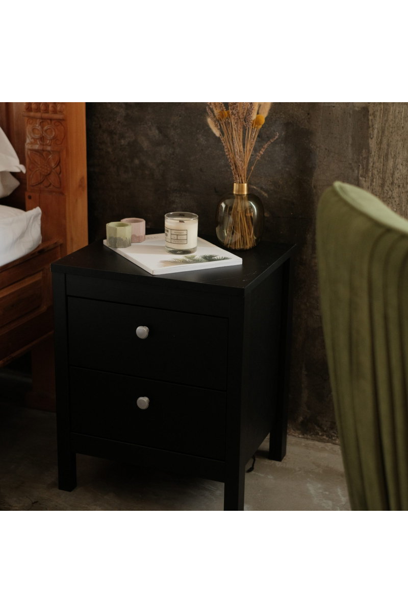 Madrid Matt Black Nightstand