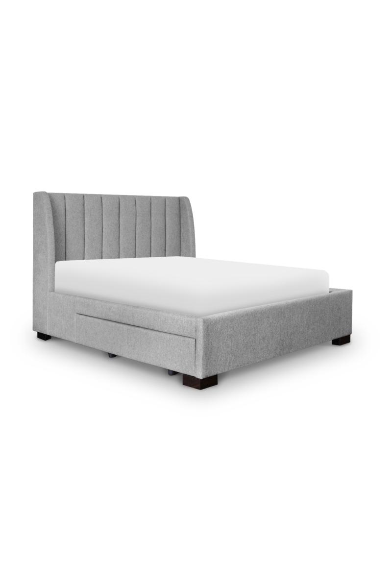 Adrian Smoke Grey Queen Bed With 4 Drawers