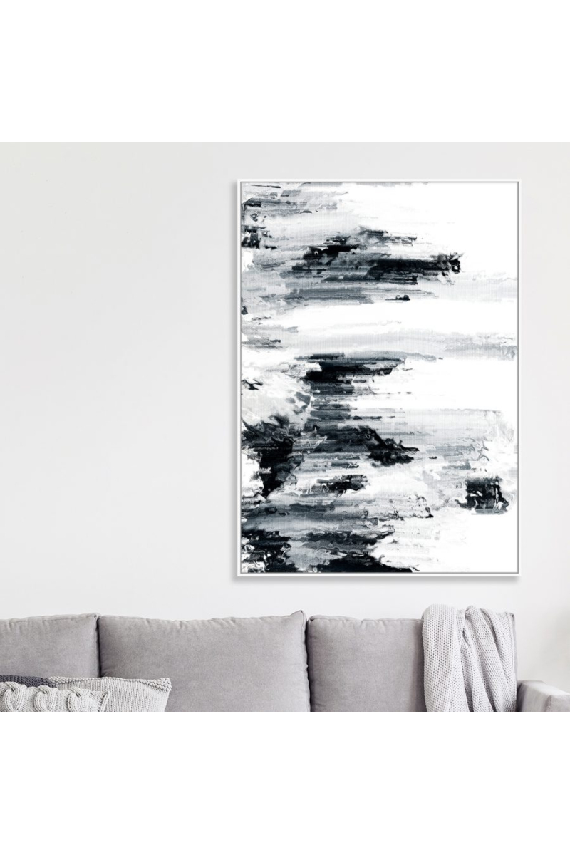 Framed Canvas 100x140cm - Black Painting