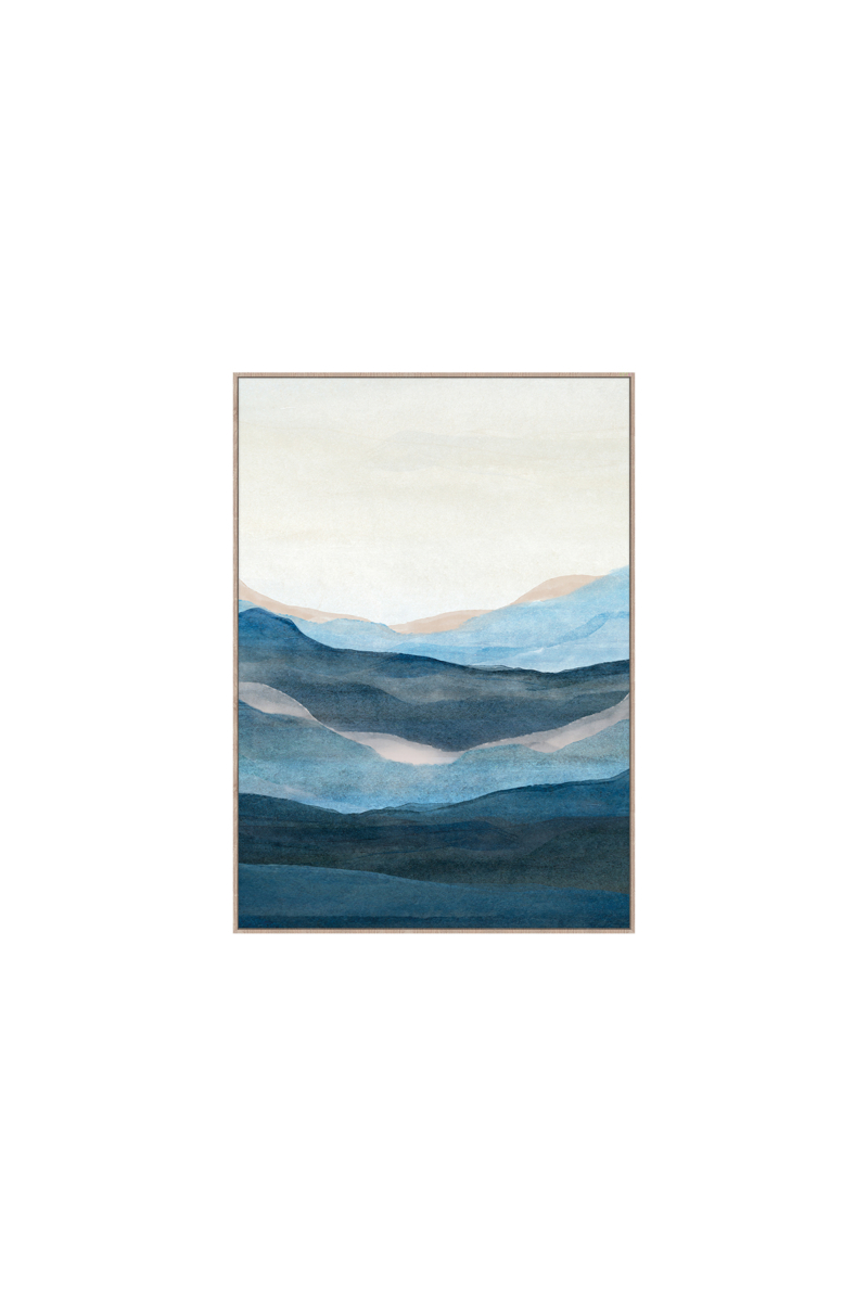Framed Canvas 50x70cm - Wavy Blue