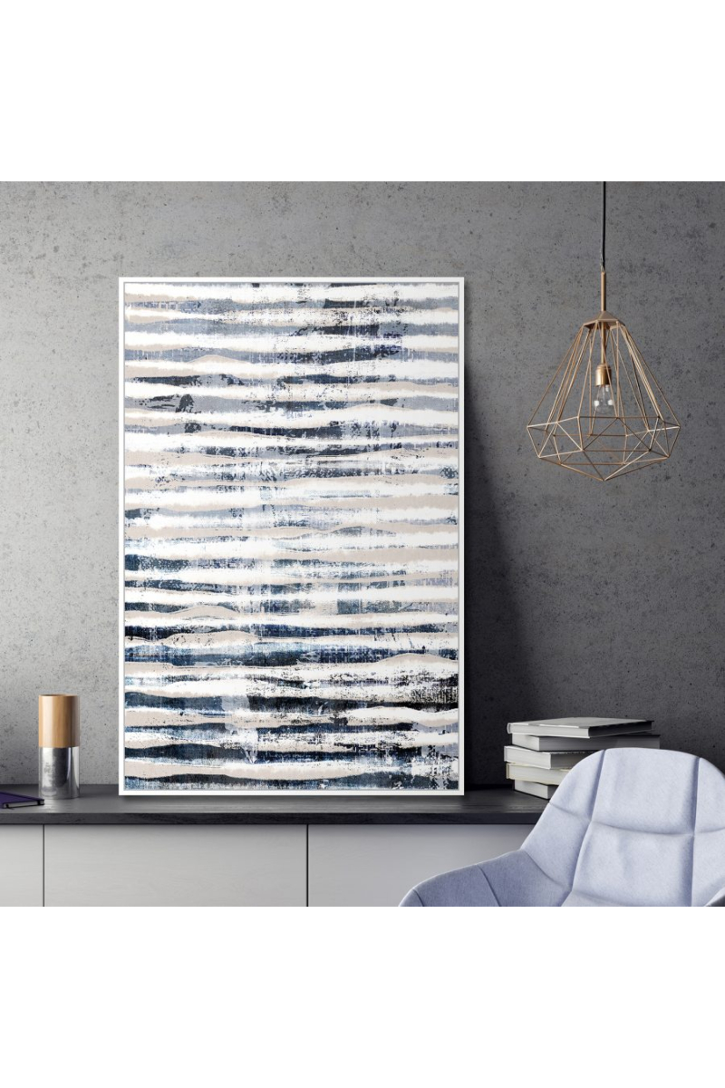 Framed Canvas 60x90cm - Blue Stripes