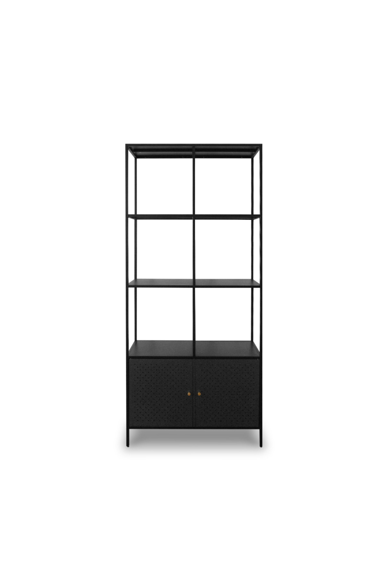 Jeremy Matt Black Tall Shelf with 2 Doors