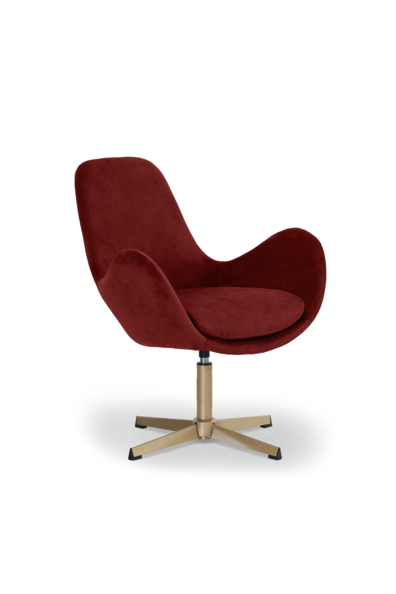 Tulip Merlot Velvet Lounge Chair