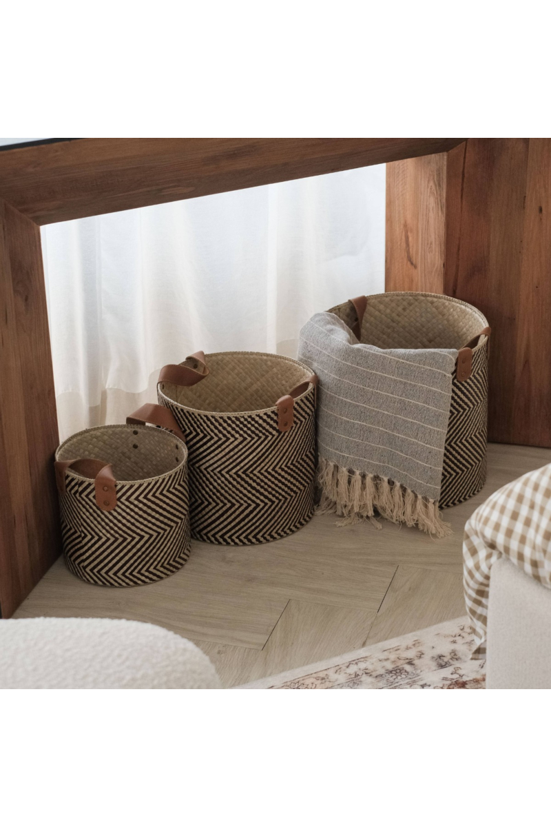 Ziva Pandanus Round Basket (Set of 3)