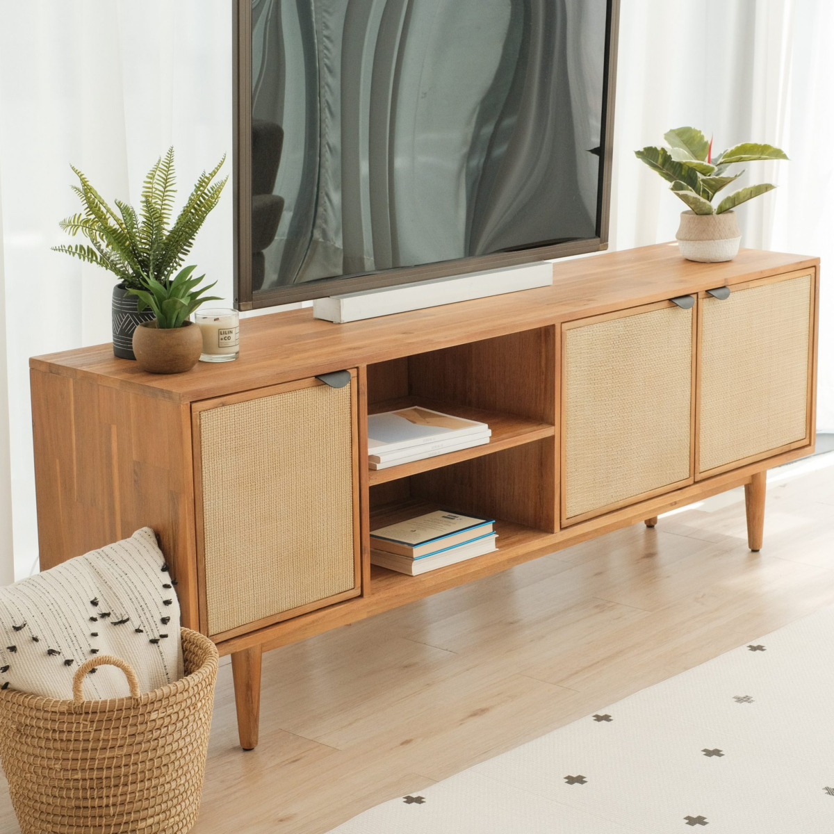 Light Brown Scandinavian TV Cabinet